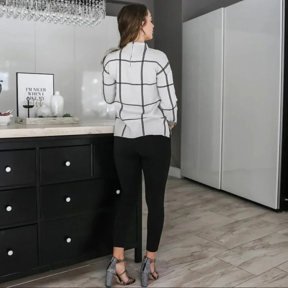 Tahari windowpane high neck sweater - Picture 8 of 10